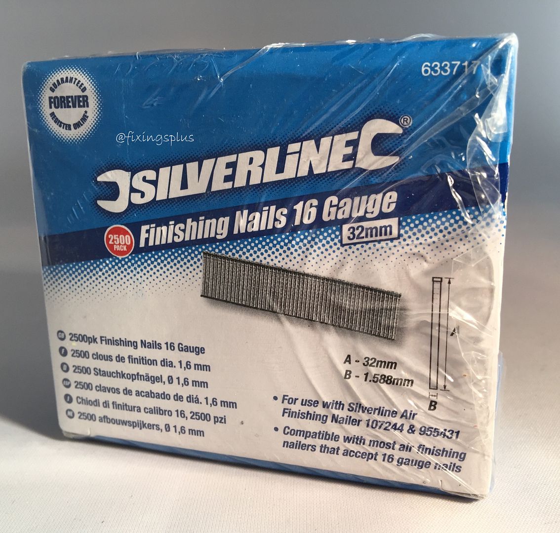 Finishing Nails 16 Gauge 2500 Pack Sizes 32mm 38mm 50mm or 64mm You