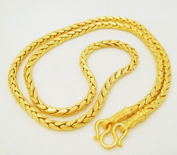 Deluxe 22K 23K 24K THAI BAHT GOLD GP NECKLACE 24&quot; Jewelry N 46 | eBay