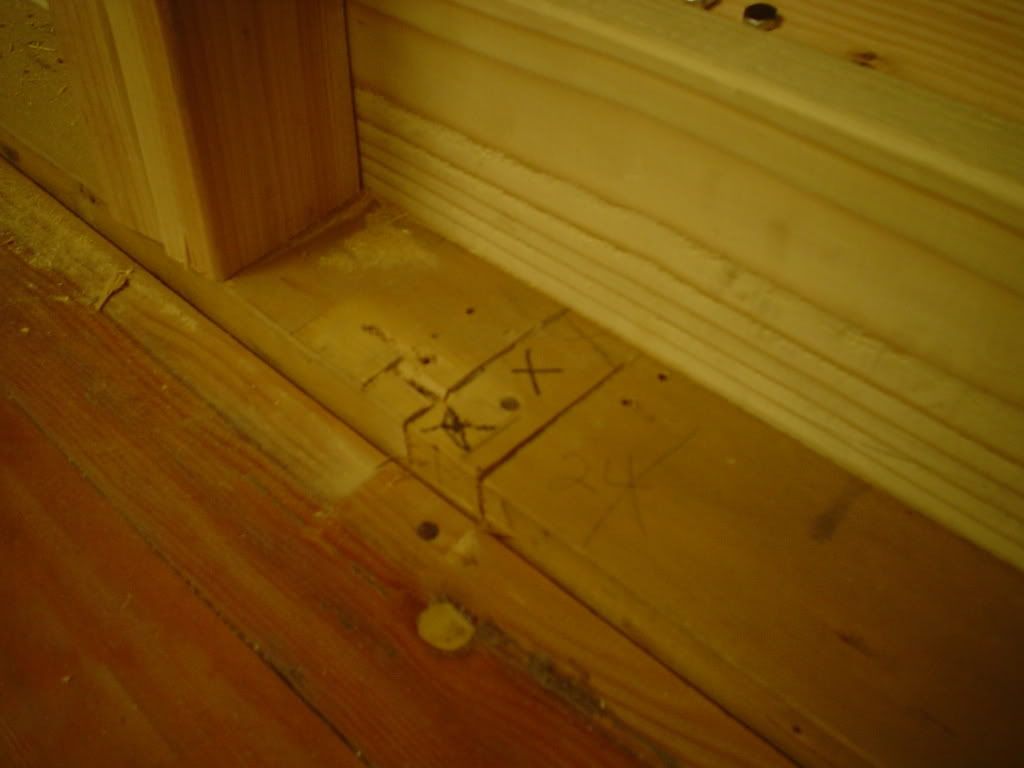 Notching A Support To Allow The Caster To Roll Into It And Be Level With The Hardwood Floor