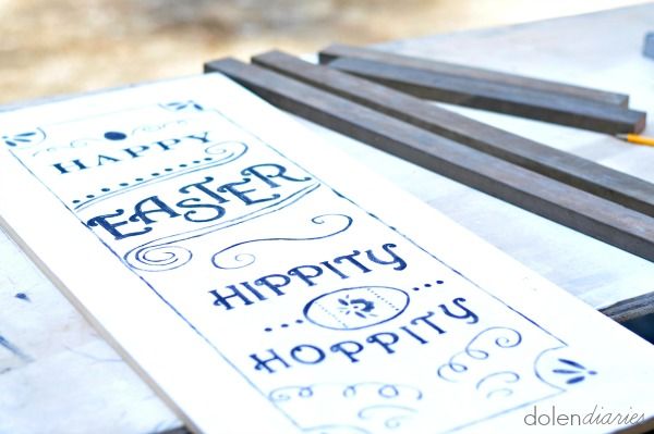 PB Inspired Easter Hippity Hop Sign {Dolen Diaries for See Vanessa Craft}