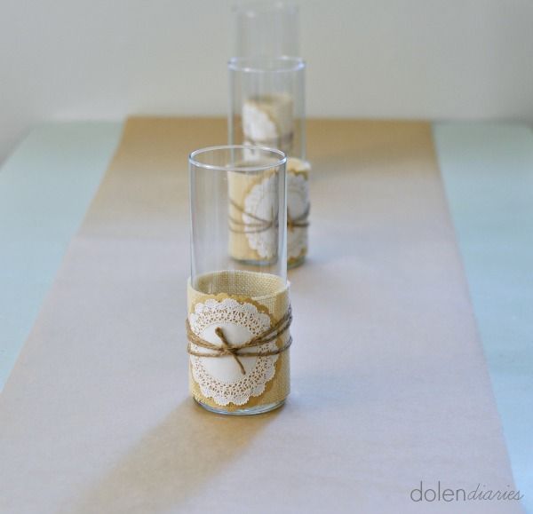 Burlap Wrapped Vases {Dolen Diaries for My Craftily Ever After}
