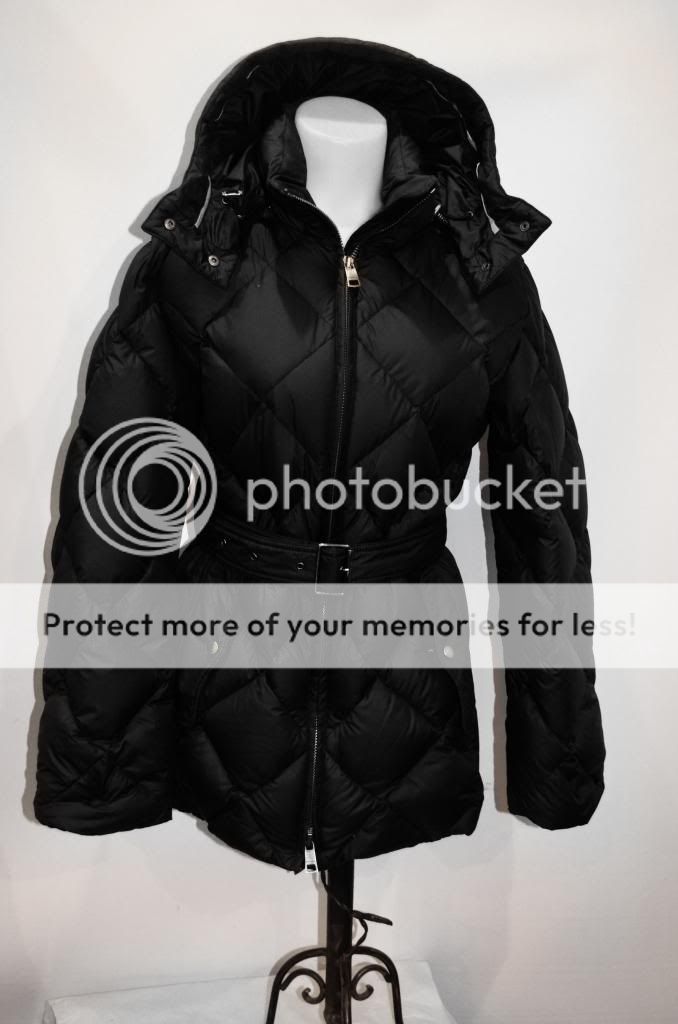 New Burberry Brit XL Black Puffer Jacket Coat Down Nova Check Lining 