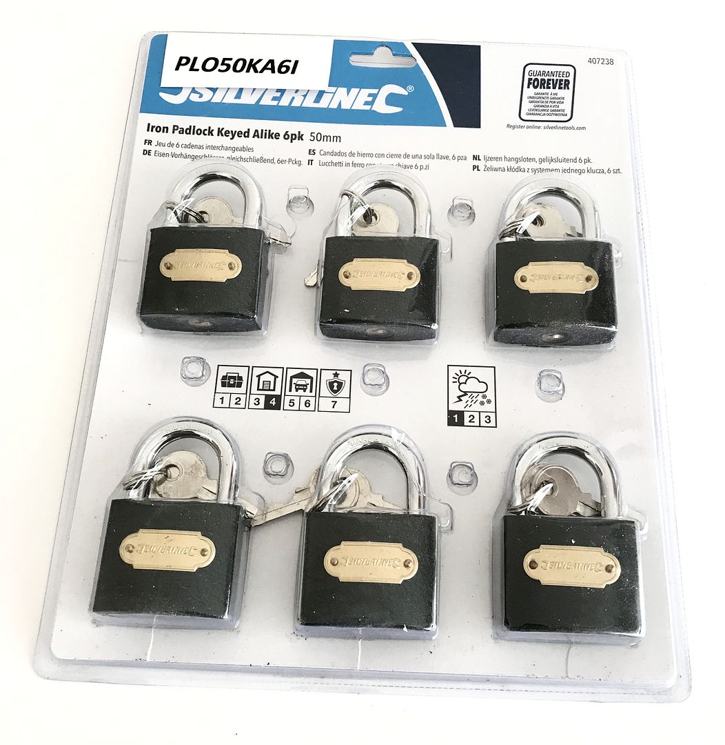 padlock with 6 keys