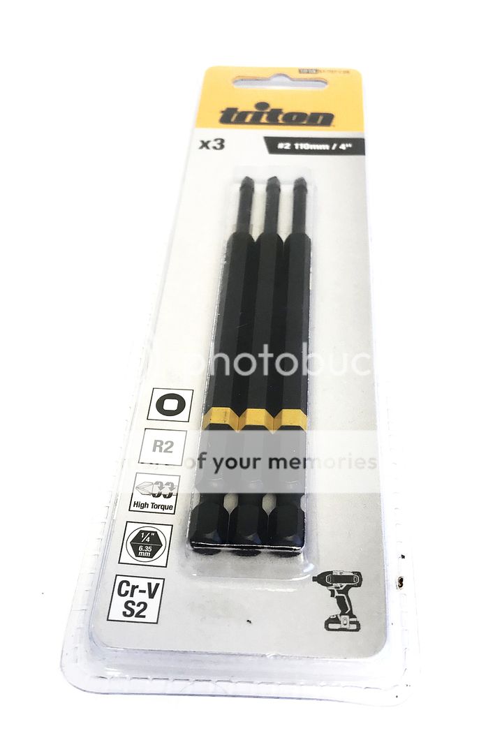 No 2 Square Drive S2 Impact Screwdriver Bits 110mm Long Pack of 3 1/4