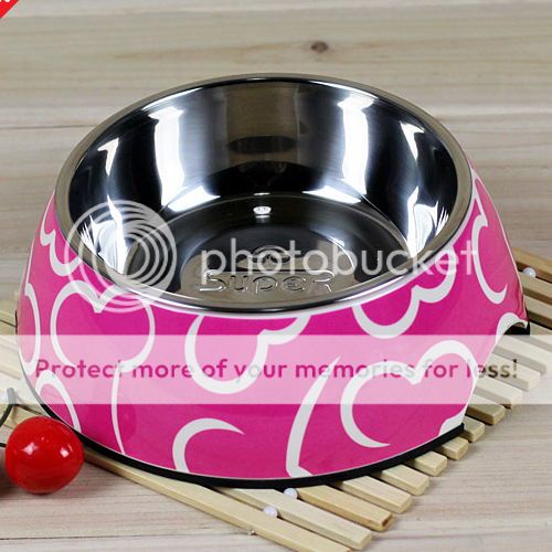 Non Slip Pet Puppy Dog Cat Food Bowl Feeder Dish Melamine Stainless Steel