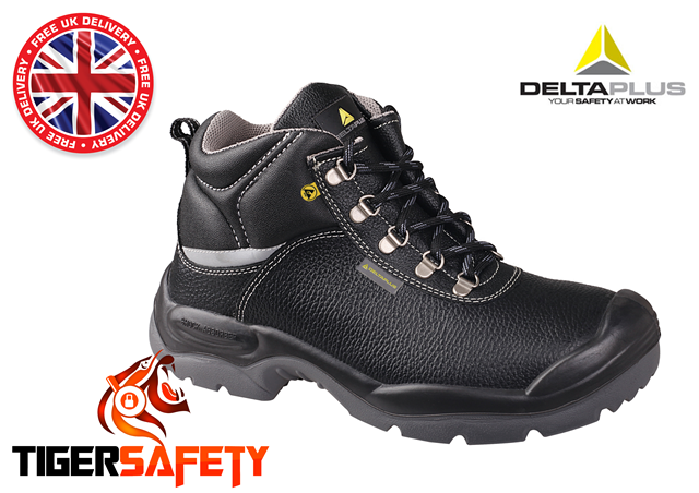 Delta Plus Panoply Sault S3 Wide Fit Black Mens Steel Toe Cap Safety Work Boots