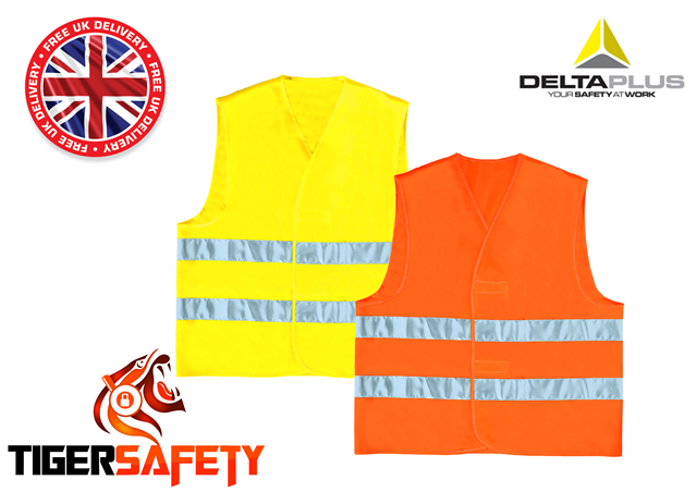 Yellow Hi Vis Orange High Viz Visibility Vest EN471 Waistcoat Small/Medium/Large