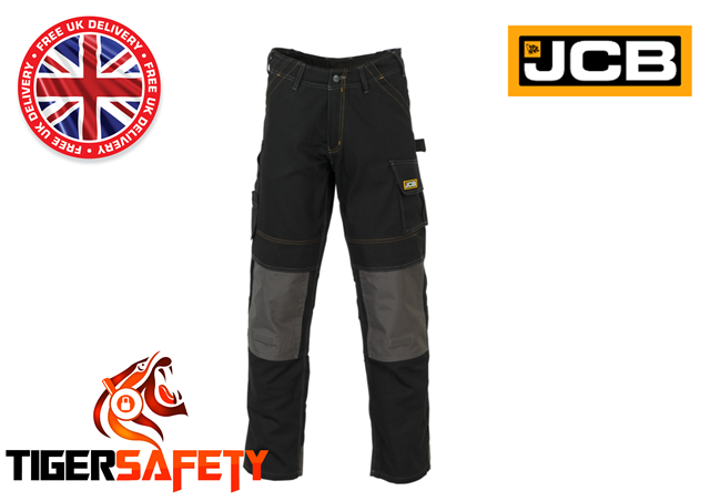 black cargo work trousers