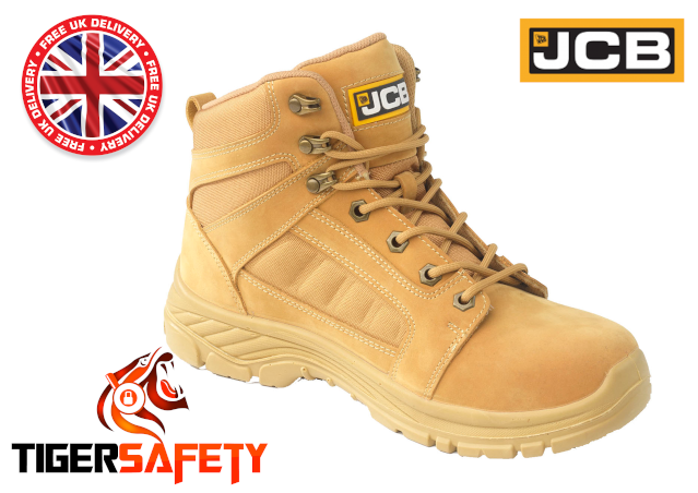 jcb excavator black steel toe safety shoes