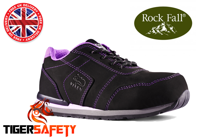 ladies black safety trainers