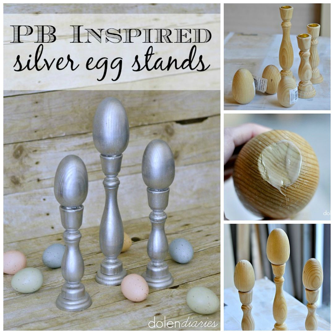 PB Inspired Silver Egg Stands {Dolen Diaries for The Crafting Chicks}