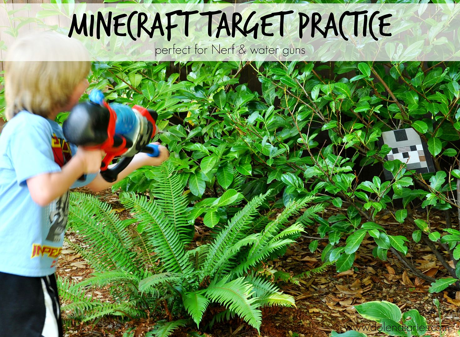 Minecraft Target Practice {perfect for Nerf & water guns} from Dolen Diaries