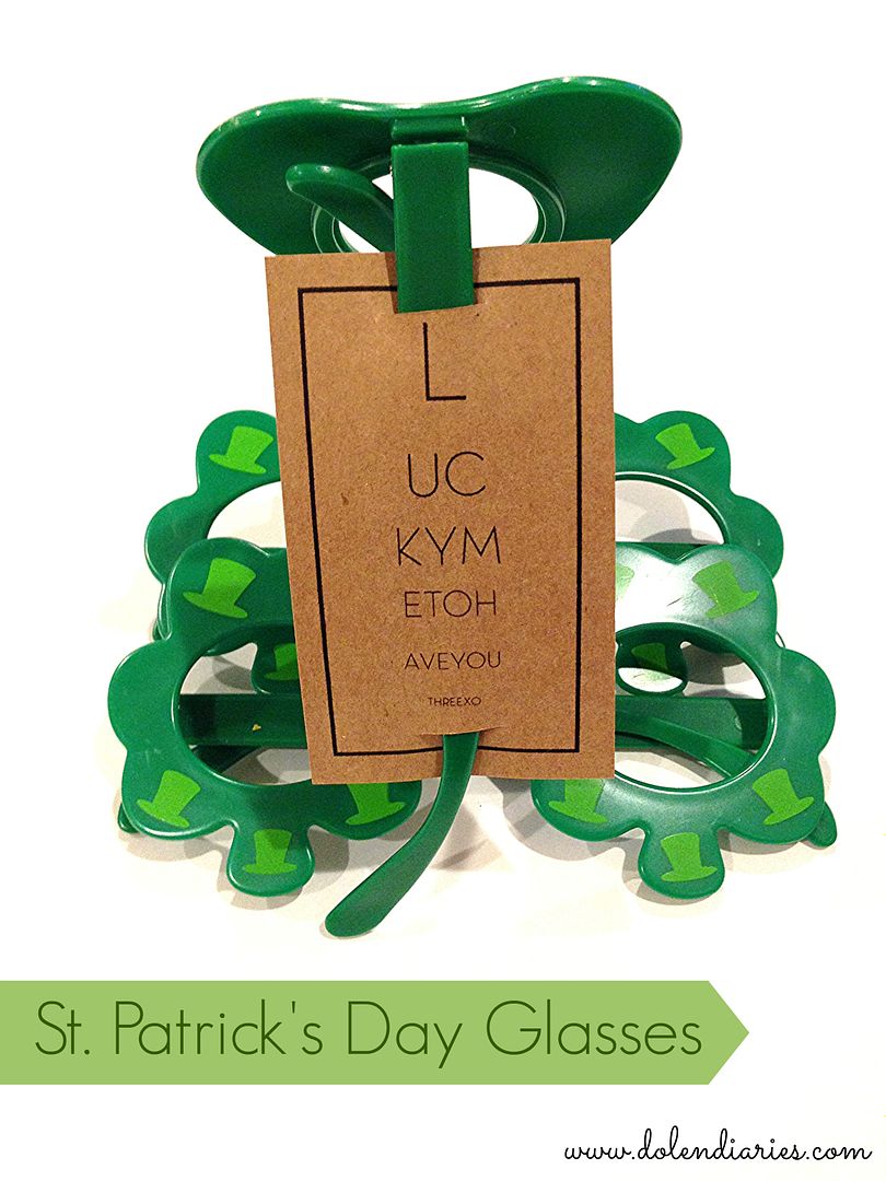 Dollar Store St. Patrick's Day Glasses & Eye Chart Inspired Tag {Dolen Diaries}