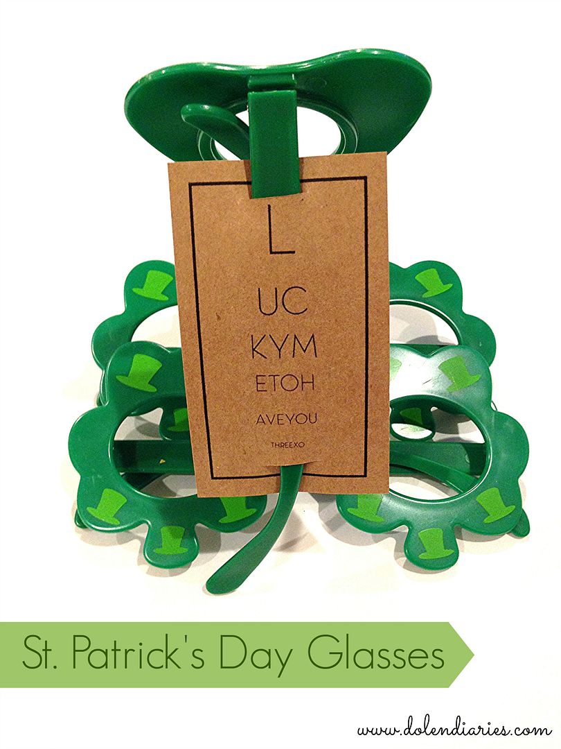 Dollar Store St. Patrick's Day Glasses & Eye Chart Inspired Tag {Dolen Diaries}